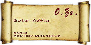 Oszter Zsófia névjegykártya